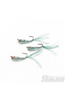 Мормышка Яман Малек пыздрик с ушком, L-15 мм, 0,2 г, Kumho №10, цвет зеленый (3 шт.) Я-МР1903