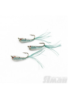 Мормышка Яман Малек пыздрик с ушком, L-15 мм, 0,2 г, Kumho №10, цвет зеленый (3 шт.) Я-МР1903