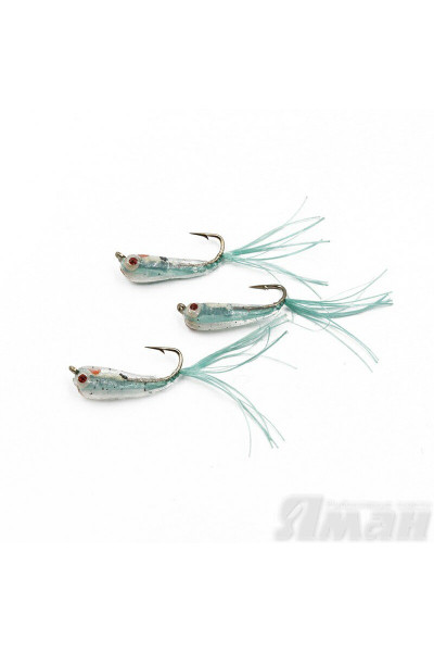 Мормышка Яман Малек пыздрик с ушком, L-15 мм, 0,2 г, Kumho №10, цвет зеленый (3 шт.) Я-МР1903