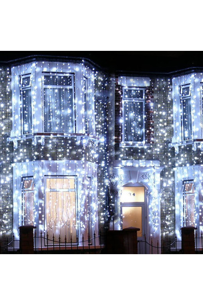 Уличная светодиодная гирлянда (синий свет) Vegas Занавес 192 LED, 6 нитей, 1х4 м, 24V 55026 Уличная светодиодная гирлянда (синий свет) Vegas Занавес 192 LED, 6 нитей, 1х4 м, 24V 55026