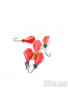 Мормышка литая Яман Кобра, 0,8 г, Kumho №65, цвет фц. красный (5 шт.) Я-МР1262ФК