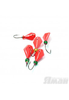 Мормышка литая Яман Кобра, 0,8 г, Kumho №65, цвет фц. красный (5 шт.) Я-МР1262ФК