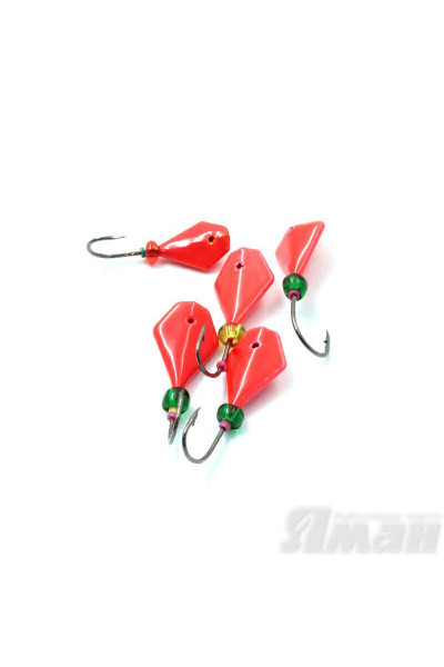 Мормышка литая Яман Кобра, 0,8 г, Kumho №65, цвет фц. красный (5 шт.) Я-МР1262ФК