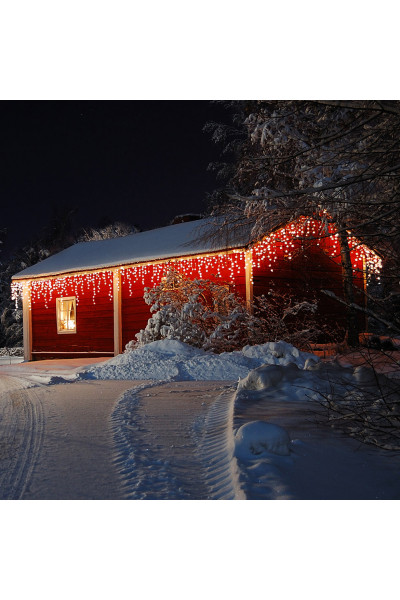 Уличная светодиодная гирлянда (красный свет) Vegas Бахрома 64 LED, 12 нитей, 2х1 м, 24V 55015 Уличная светодиодная гирлянда (красный свет) Vegas Бахрома 64 LED, 12 нитей, 2х1 м, 24V 55015