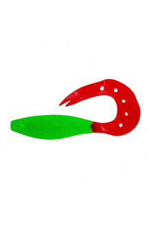 Твистер Helios Kasandra 4"29/10,9см, цвет Lime & Red 5 шт HS-34-021