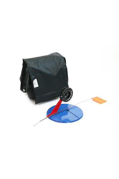 Набор жерлиц зимних 10 шт в сумке, подставка 195, катушка 75 мм, угловая пластиковая стойка