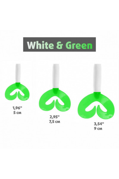 Твистер Helios Credo Double Tail 2,95/7,5 см, цвет White & Green 7 шт HS-12-016 Твистер Helios Credo Double Tail 2,95/7,5 см, цвет White & Green 7 шт HS-12-016