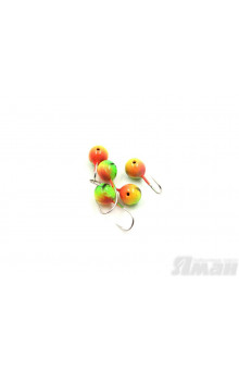 Мормышка вольфрам Яман Шар с отв, р.4, 0,60 г, цвет окунь (5 шт.) Я-МР1272