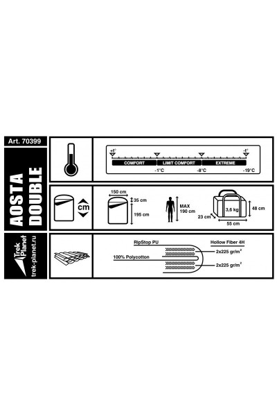 Спальный мешок Trek Planet Aosta Double (70399) Спальный мешок Trek Planet Aosta Double (70399)