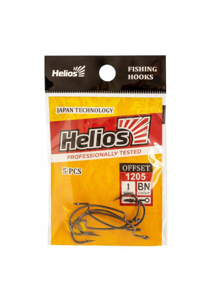 Крючок офсетный Helios №1 цвет BN (5 шт) HS-1205-1 Крючок офсетный Helios №1 цвет BN (5 шт) HS-1205-1