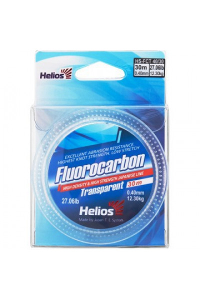 Леска флюорокарбон Helios Fluorocarbon 0,40мм 30м Transparent HS-FCT 40/30 Леска флюорокарбон Helios Fluorocarbon 0,40мм 30м Transparent HS-FCT 40/30