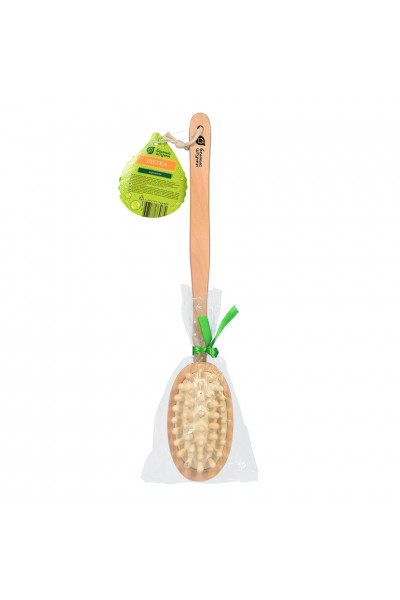 Щетка массажная для тела Банные Штучки двусторонняя с импульсным массажером 42 см 40049 Щетка массажная для тела Банные Штучки двусторонняя с импульсным массажером 42 см 40049