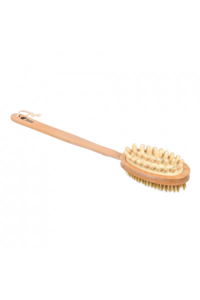 Щетка массажная для тела Банные Штучки двусторонняя с импульсным массажером 42 см 40049 Щетка массажная для тела Банные Штучки двусторонняя с импульсным массажером 42 см 40049