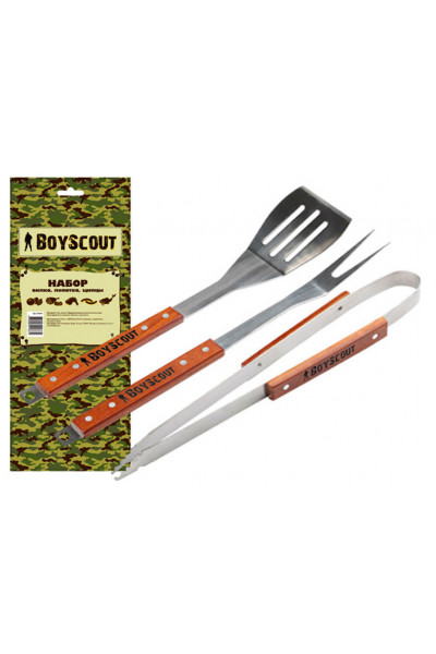 Набор для гриля Boyscout 61318 (вилка,лопатка,щипцы) Набор для гриля Boyscout 61318 (вилка,лопатка,щипцы)