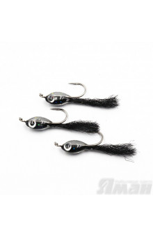 Мормышка Яман Подсадка малек с ушком, L-11 мм, 0,16 г, №10, цвет черный (3 шт.) Я-МР1865