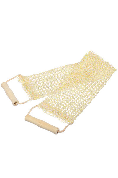 Мочалка из сизаля Банные Штучки лента с деревянными ручками 40057