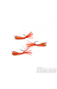 Мормышка Яман Малек пыздрик с ушком, L-13 мм, 0,15 г, Kumho №12, цвет красный (3 шт.) Я-МР1908