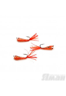 Мормышка Яман Малек пыздрик с ушком, L-13 мм, 0,15 г, Kumho №12, цвет красный (3 шт.) Я-МР1908