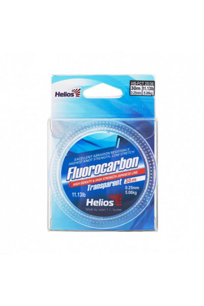 Леска флюорокарбон Helios Fluorocarbon 0,25мм 30м Transparent HS-FCT 25/30 Леска флюорокарбон Helios Fluorocarbon 0,25мм 30м Transparent HS-FCT 25/30