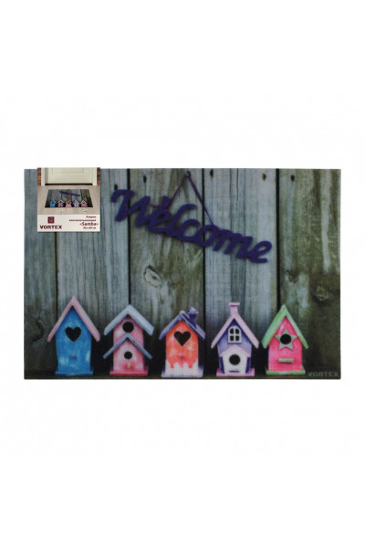 Коврик влаговпитывающий Vortex Samba Welcome Скворечники 40х60 см 24212 Коврик влаговпитывающий Vortex Samba Welcome Скворечники 40х60 см 24212