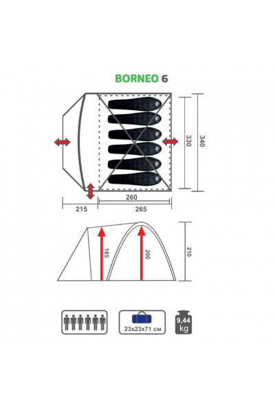 Палатка Premier Fishing Borneo-6-G Палатка Premier Fishing Borneo-6-G