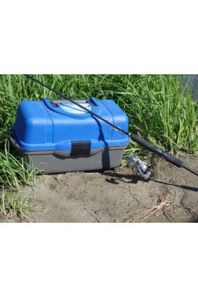 Ящик рыболовный трехполочный Helios синий