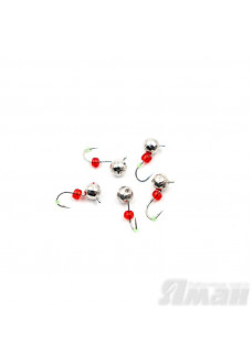 Мормышка вольфрам Яман Шар фигурный с ушком, р.5, 1,10 г, цвет никель (5 шт.) Я-МР1916