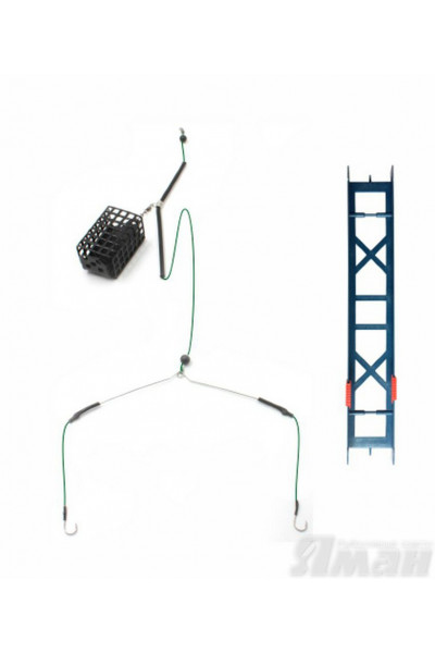 Оснастка фидер Яман Лещ №2, корм. 40 г, коромыс. 16 см, шнур 0,15 мм, крючок №8 Я-ОЛ2-40-015-8