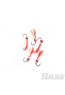 Мормышка литая Яман Мотылек, 0,5 г, Kumho №57, цвет фц. красный с/накопит. (5 шт.) Я-МР1684