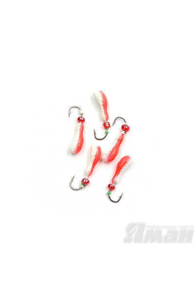 Мормышка литая Яман Мотылек, 0,5 г, Kumho №57, цвет фц. красный с/накопит. (5 шт.) Я-МР1684