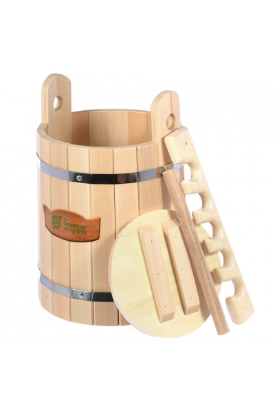 Кадка для воды и солений Банные Штучки с замком и гнетом липа 15 л 32689 Кадка для воды и солений Банные Штучки с замком и гнетом липа 15 л 32689