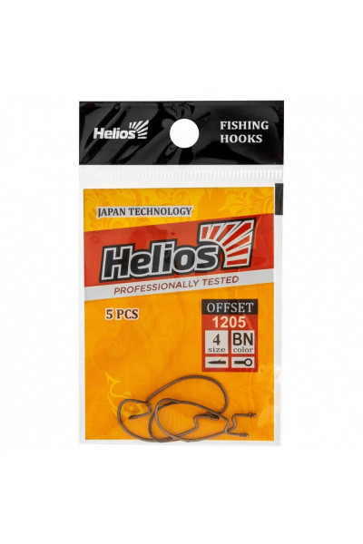 Крючок офсетный Helios №4 цвет BN (5 шт) HS-1205-4 Крючок офсетный Helios №4 цвет BN (5 шт) HS-1205-4