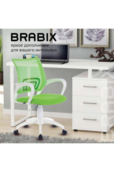 Кресло оператора Brabix Fly MG-396W ткань/сетка, зеленое 532403 Кресло оператора Brabix Fly MG-396W ткань/сетка, зеленое 532403