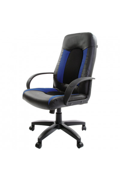 Кресло офисное Brabix Strike EX-525 экокожа/ткань, черно-синее TW 531380 Кресло офисное Brabix Strike EX-525 экокожа/ткань, черно-синее TW 531380