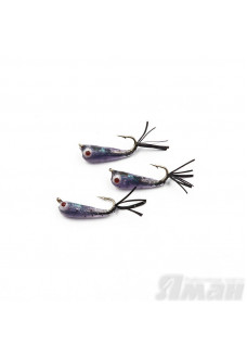 Мормышка Яман Малек пыздрик с ушком, L-13 мм, 0,15 г, Kumho №12, цвет черный (3 шт.) Я-МР1910