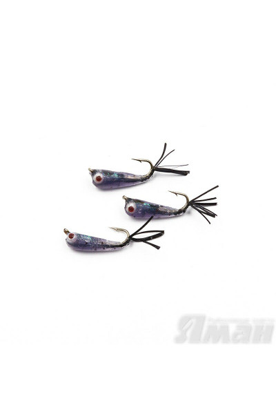 Мормышка Яман Малек пыздрик с ушком, L-13 мм, 0,15 г, Kumho №12, цвет черный (3 шт.) Я-МР1910