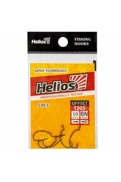 Крючок офсетный Helios №10 цвет BN (5 шт) HS-1205-10 Крючок офсетный Helios №10 цвет BN (5 шт) HS-1205-10
