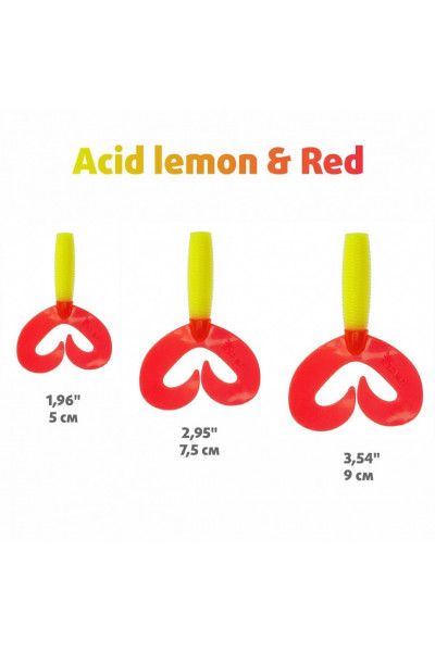 Твистер Helios Credo Double Tail 3,54/9 см, цвет Acid lemon & Red 5 шт HS-28-029 Твистер Helios Credo Double Tail 3,54/9 см, цвет Acid lemon & Red 5 шт HS-28-029