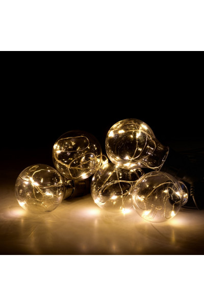 Уличная светодиодная гирлянда (теплый свет) Vegas Ретро лампы 25 LED 5 м 4,5V 55142