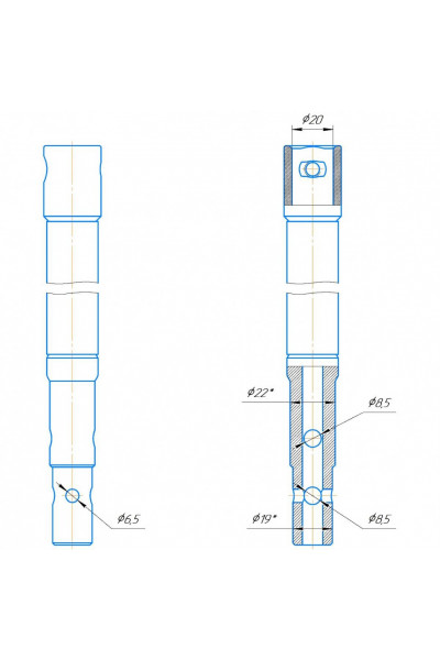 Удлинитель шнека универсальный Тонар УШ-400.19 d20 мм Удлинитель шнека универсальный Тонар УШ-400.19 d20 мм