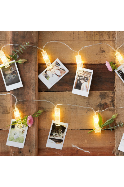 Светодиодная гирлянда для дома (теплый свет) Vegas Прищепки 20 LED, 3 м, на батарейках, пульт 55117