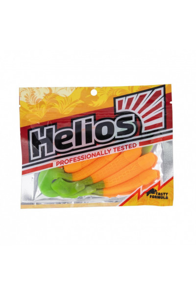 Твистер Helios Long Hybrid 3,55/9,0 см, цвет Orange & Green 7 шт HS-15-025