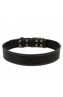 Ошейник кожаный двойной с кольцом перед пряжкой Каскад 4,5 см на шею 63-72 см