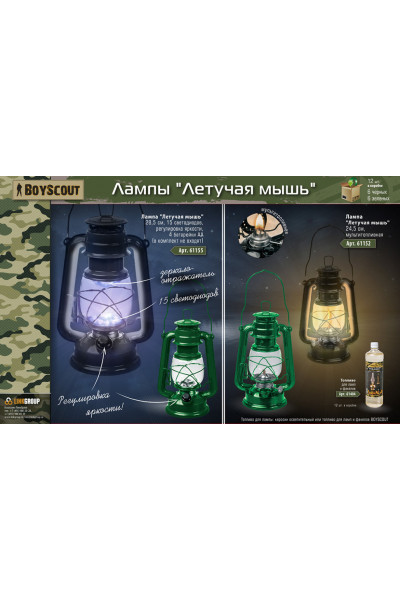 Мультитопливная лампа Boyscout Летучая мышь 61152 Мультитопливная лампа Boyscout Летучая мышь 61152