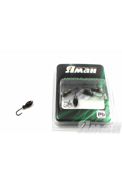 Мормышка Яман щелкун с отв., цвет BN, с фосф. пяткой (5 шт.) Я-МР138