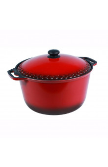 Кастрюля антипригарная с крышкой Силумин Люкс Азиатка 6л (ЛКА06)