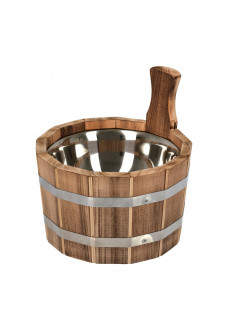Ушат шайка Банные Штучки с нержавеющей вставкой, липа 3,5 л 33332