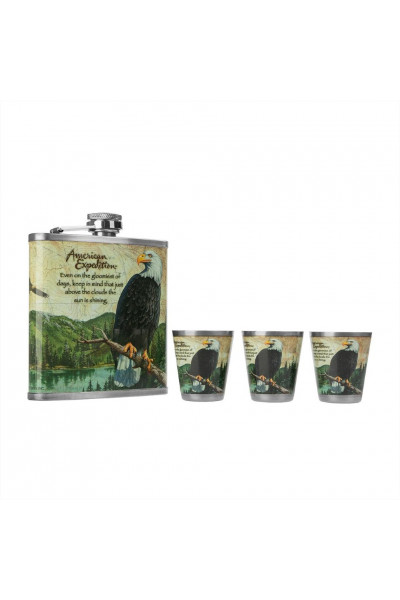 Фляжка и набор стопок Орел 210 мл А02-2 Фляжка и набор стопок Орел 210 мл А02-2