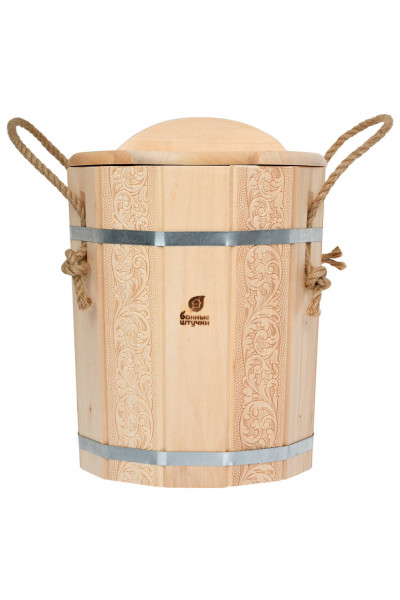 Запарник с крышкой Банные Штучки Цветочный Орнамент липа 10 л 32694 Запарник с крышкой Банные Штучки Цветочный Орнамент липа 10 л 32694