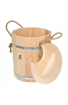 Запарник с крышкой Банные Штучки Цветочный Орнамент липа 10 л 32694